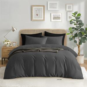 Juego de edredón de microfibra, ropa de cama de 4 piezas, Sábana bajera plana, fundas de almohada dos, edredón suave para todas las estaciones, manta bordada - Product Image 3