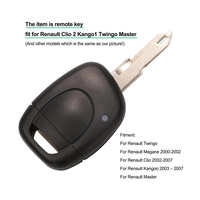 Coque de clé télécommande 1 bouton 433 MHz avec puce PCF7946 et lame NE73 pour véhicules Renault Clio 2, Kangoo 1, Twingo, Master 2001-2006