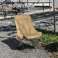 Chaise de jardin pliable portable et durable à dossier haut, style minimaliste, en tissu Oxford, avec cadre en acier au carbone