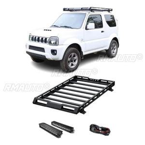Portaequipajes de Aluminio con Tira de Luces para Suzuki Jimny 2007-2017, Pieza de Modificación para Techo, Kit de Carrocería - Product Image 4