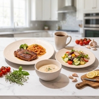 Service de table en grès de qualité supérieure Guangda |   Service de table en céramique 16 pièces |   Compatible micro-ondes et lave-vaisselle |   Utilisation élégante à la maison et au restaurant