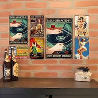 Signes en métal vintage 20cm X 30cm rétro Bar bière décorations murales impression UV pour salon Bar café maison cuisine Restaurant