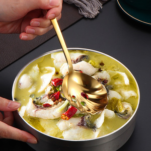 Cuchara perforada de acero inoxidable 430 con mango largo para el hogar, cuchara hueca, colador, espumadera, cucharón, venta al por mayor - Product Image 3