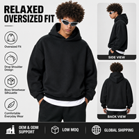Sweat à capuche personnalisé avec logo, pour homme, 100% coton, épais, lourd, uni, surdimensionné, streetwear