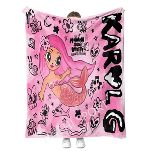 YINSH Karol G Bichota Peso Pluma Qlona personnalisé en gros plus récent Sublimation polaire voyage jeter couverture imprimé flanelle couverture - Product Image 2