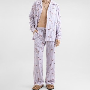 Conjunto de Pijama de Hombre de Lujo, Tejido de Algodón Puro con Estampado Floral y Bordado, Fabricante OEM ODM de Marca Privada - Product Image 4