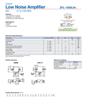 Amplificateur linéaire à faible bruit 0,1 MHz à 1000 MHz 50Ω ZFL-1000LN+