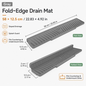 Tapis de drainage en silicone pour évier de cuisine, plateau de rangement pour comptoir - Product Image 4