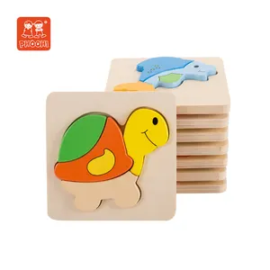 Phoohi trẻ em câu đố bằng gỗ Đồ chơi-giáo Dục Montessori đồ chơi cho trẻ mới biết đi và trẻ mẫu giáo bằng gỗ Câu Đố động vật