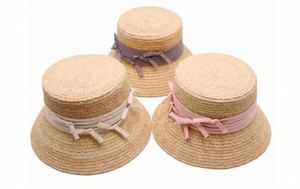 Chapeau de soleil tendance personnalisé en raphia naturel, forme bob avec ruban effiloché, pour femmes, protection solaire estivale - Product Image 6