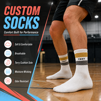 Chaussettes de sport personnalisées mi-mollet, absorbant les chocs, pour le basketball, chaussettes athlétiques tricotées à rayures pour hommes