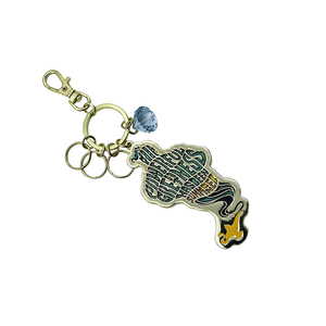 Manufacture Zinc Alloy Embossed Texture Letters Soft Enamel Shiny Gold Keychain Key <b>Rings</b> With Snap Hook - Product Image 2