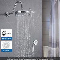 Système de douche pluie en laiton brossé avec 4 jets latéraux, mitigeur thermostatique à poignée unique avec cartouche céramique, barre de massage coulissante