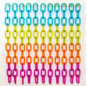 Colorful Resin Chain Links <b>Art</b> Sculpture Gradient Wall Hanging Home Decoration Ornament - Product Image 1