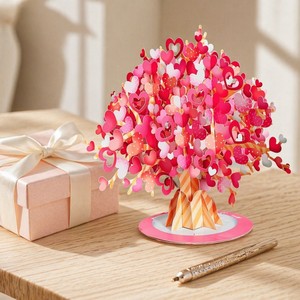 Tarjeta de Felicitación Pop-Up de San Valentín, Tarjeta 3D con Flor de Papel, Invitación con Flor de Cerezo Rosa, Regalo - Product Image 2