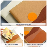 Bloc-notes de rangement A5 en cuir PU de qualité supérieure avec pochette pour cartes, marque-page en ruban, couverture souple et flexible, carnet professionnel