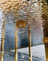 Vente en gros d'ondulation de l'eau Tôle d'acier inoxydable dorée Ss WaterRipple Miroir Vague d'eau Panneau de plafond en acier inoxydable Matériau
