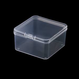 Caja de almacenamiento cuadrada de plástico transparente, 5,5 cm x 5,5 cm x 3,5 cm, con tapa, para joyería, tapones para los oídos, piezas de repuesto, aparejos de pesca - Product Image 4