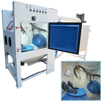 Cabine de sablage automatique multifonctionnelle 2 en 1 avec plateau tournant et panier rotatif