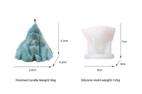 Geometrische Berggipfel-Silikonform für Kerzen, Eisberg-Form 3D Low-Poly-Wachsgussform für DIY-Heimdekoration und Basteln