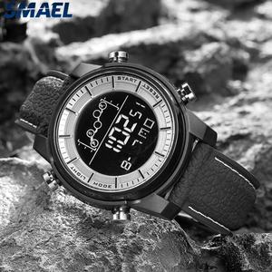 Relojes Deportivos SMAEL 1556 con Movimiento Digital, Correa de Cuero PU, Luz de Fondo, Alarma, Reloj de Moda - Product Image 2