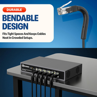 Cable de Conexión Ethernet UTP Cat6a Flexible y Delgado HOTION, Color Blanco, Conector RJ45 Ultra Delgado, Ahorro de Espacio de 0.5-30M
