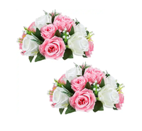 Seidenblumenstrauß Künstliche Rosen Tischdekoration Hochzeitsdekoration Blumenball-Arrangement Blumenstrauß