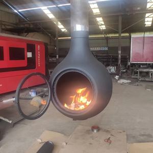 Chimenea Esférica Personalizable para Interiores, <span class=keywords><strong>con</strong></span> Ventana <span class=keywords><strong>de</strong></span> Vidrio, para Calentar <span class=keywords><strong>con</strong></span> <span class=keywords><strong>Leña</strong></span> Real, Colgante y Suspendida - Product Image 6