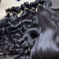 Extensiones de Cabello Virgen Indio 10A con Cutícula Alineada para Crochet, Cabello Indio para Trenzas Sin Nudos, Cabello Rizado Pre-Enlazado para Tejer