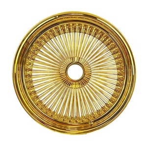 Jantes à rayons décalés 20 22 24 pouces 20x8 22x8 24x10 72 100 150 204 rayons, croisement standard droit, <span class=keywords><strong>roue</strong></span> à rayons dorée - Product Image 2