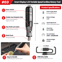 Outil rotatif micro sans fil rechargeable portable à 5 vitesses pour gravure, polissage, découpe et perçage