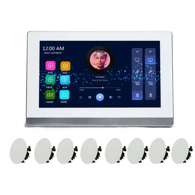 Hintergrund musik Host Smart Home Audio Set WiFi 8*25W Bluetooth In Wand verstärker Android für Decken lautsprecher