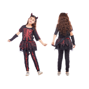 Venta caliente chica Diablo rojo esqueleto disfraz FIESTA <span class=keywords><strong>DE</strong></span> Halloween mal diablo vestido conjunto con diadema <span class=keywords><strong>cola</strong></span> - Product Image 1