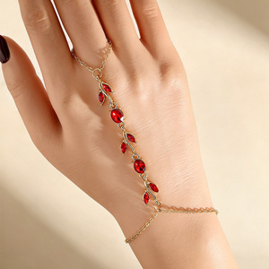 Bracelet chaîne et maillons en alliage de zinc PFT, style mitaine, motif floral et feuille, tendance, pour <span class=keywords><strong>femme</strong></span>, avec bracelet parfait – Meilleure vente - Product Image 2