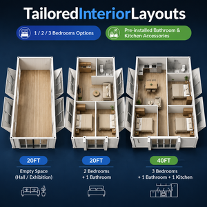 Nouvelle conception de maison extensible à double aile de 20 pieds et 40 pieds, maison préfabriquée modulaire avec maisonnette de luxe de 40 pieds pour <span class=keywords><strong>location</strong></span> Airbnb - Product Image 4