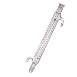 Condensadores Graham de vidrio borosilicato personalizables Condensadores en espiral con conexiones de manguera extraíbles Longitud de la chaqueta 300mm Joint24 # - Product Image 1
