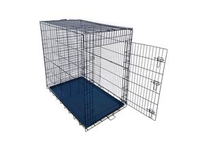 Jaula para perros Jaula de metal para perros de una sola puerta con 3 pestillos Patrón sólido y 3 manijas Incluye divisor Pies de goma Cubierta de la Caja - Product Image 4