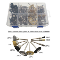 Kit de 180 brosses de polissage à tige de 1/8 pouce, brosse métallique en fil d'acier, mini-outils rotatifs mixtes pour éliminer la rouille, la peinture et l'oxydation