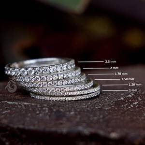 Micro Pave Lab Grown Diamant Halve Eeuwigheid 10K 14K 18K Gouden Ring Sieraden, Op Maat Gemaakt Minimalistische Dagelijkse Diamanten Bandring - Product Image 1