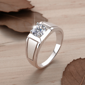 Nhẫn kim cương nam bằng bạc sterling 925, đá moissanite, bán buôn từ xưởng Husky - Product Image 3