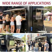 Nouveau design 2026 en promotion : Camion de restauration mobile noir pour pizzas, hot-dogs et BBQ, pour les États-Unis