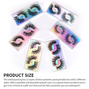 Cils effet naturel en vrac avec 15 boîtes de cils scintillants, longueur moyenne, en fourrure de vison 3D synthétique - Product Image 1