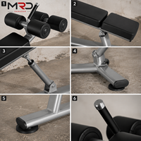 Banc Abdominal Réglable Inclinable pour Sit-ups et Haltères – Équipement d'Entraînement de Force pour le Core, Idéal Maison et Salle de Sport