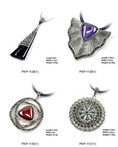 Black Marcasite Bạc Kim Loại Extra Cool Lớn Royal Disc Necklace Charm Mặt Dây Chuyền Để Làm Trang Sức - Product Image 3