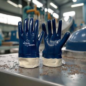 قفاز srsafete النتريل المطلي بالكامل بقطع أنسي 3 HPPE قفازات بناء مخصصة مقاومة للزيت قفازات أمان مقاومة للماء - Product Image 4