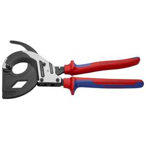 KNIPEX-Coupe-câbles 95 32 320 (principe de cliquet, 3 étages) noir atramentisé, tête polie, poignées avec gri multi-composants - Product Image 1