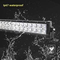 Projecteurs incurvés double rangée XTX pour voiture, 300W 12V, feux de toit pour véhicule tout-terrain, super lumineux 6000 lumens, garantie 1 an