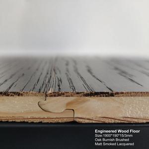 Dễ Dàng Làm Sạch Oak Burnish Chải Matt Sơn Lót <span class=keywords><strong>ELM</strong></span> 3Mm Gỗ <span class=keywords><strong>Veneer</strong></span> Ba Lớp Sàn Thiết Kế - Product Image 5