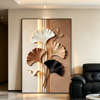 Décoration Murale Haut de Gamme Feuille de Ginkgo Dorée, Art Mural Lisse et Brillant, Impression HD sur Porcelaine Cristalline, Peinture Décorative pour la Maison (Vente en Gros)