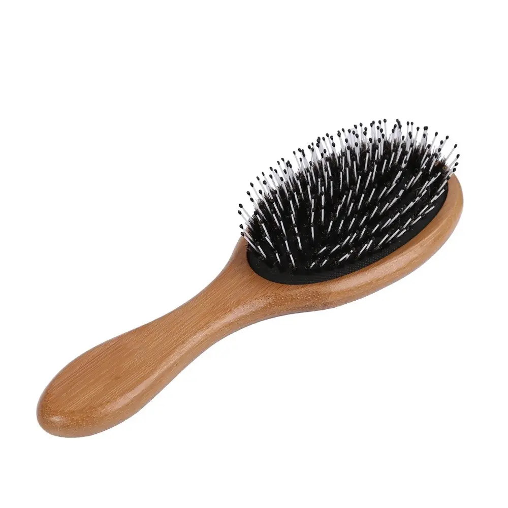Частная марка, Бамбуковая щетка для волос, массажная расческа, щетина кабана, деревянные щетки для волос